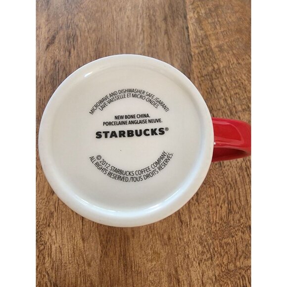 2012 Starbucks Red Fox Tail Handle Coffee Cup Tea Mug | 8oz | Porcelaine - Picture 6 of 6